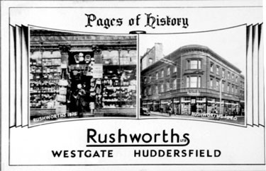 Advert for Rushworths Department Store, Westgate, and corner of John William Street