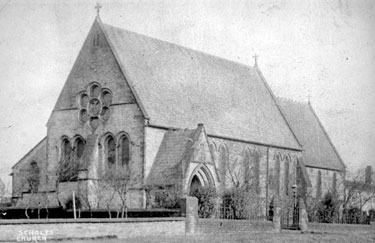 Church of St Philip and St James, Scholes - completed and consecrated on the 12th December 1877 by the Bishop of Ripon. Architects - Messrs T.H. and F. Healey of Bradford
