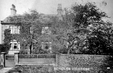 Scholes Vicarage, fondly known as the 'Old Parsonage' - this image was taken before the explosion of 1916 at the nearby Low Moor Munitions Company