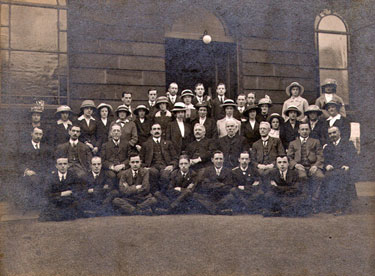 Collection of photographs loaned by Mrs D. Button, former resident of Dewsbury: On the steps of the Centenary Wesleyan Church