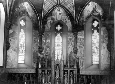 Church frescoes, St Philip's Church, Dewsbury: demolished 1960s, donated by Rev. George F Davies, curate