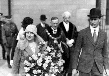 The Duke and Duchess of York (future King George VI & Queen Elizabeth, later Queen Mother), visit Batley to open Batley & District Hospital extensions