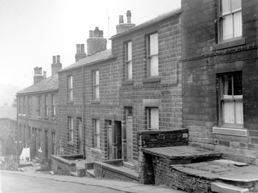 BOROUGH OF BATLEY, PROVIDENCE STREET (SECOND STAGE) COMPULSORY PURCHASE ORDER - Oblique view of 77, 79, 81, 83/85, 87, 89, 91, 93 Peel Street and 8 Russell Street.