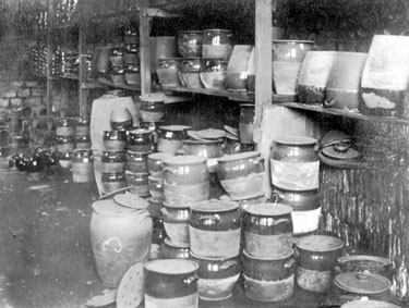 Lindley Moor Potteries, Salendine Nook - in the warehouse