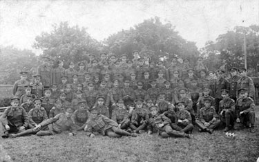 Group photo of men in uniform - Batley Territorials