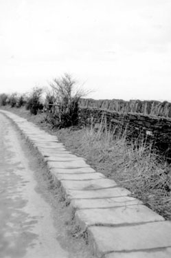 Old stone flagged footpath, "Packhorse Causeway", Upper Batley Lane.