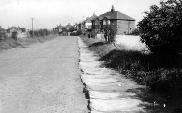 Old stone flagged footpath "Packhorse Causeway", Upper Batley Lane.