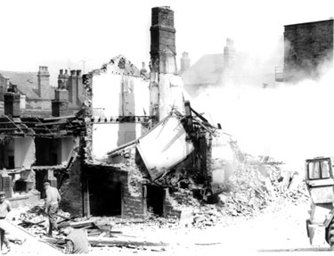 Demolition work at the rear of the Public Health Department, Batley.