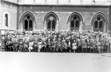 The Museums Association Conference, Plymouth - the delegates are photographed outside the Guildhall.