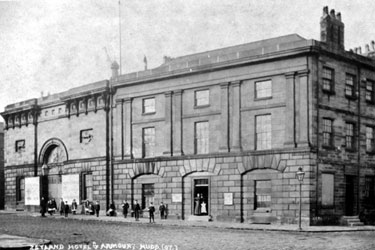 Riding School (Armoury), and the Zetland Hotel, Ramsden Street (now Queensgate), Huddersfield.