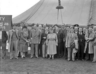 Group outside Imperial Chemical Industries Tent 	