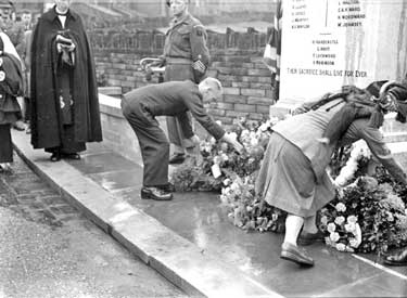 Dedication of War Memorial, Thurstonland, Huddersfield 	