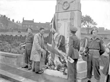 Dedication of War Memorial, Thurstonland, Huddersfield 	