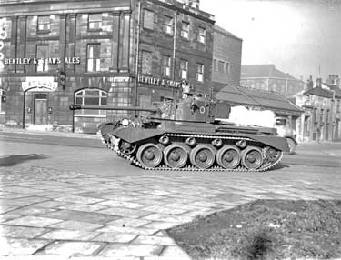 Tank on way to Drill Hall, Huddersfield 	