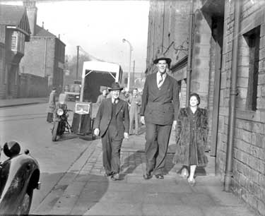 Lofty walking with Man and Woman 	