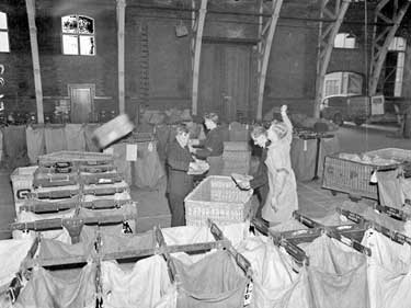Drill Hall as Post Office sorting room 	
