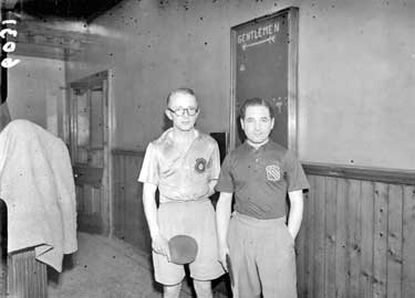 Players from Yorkshire/Lancashire Table Tennis game at the Temperance hall 	