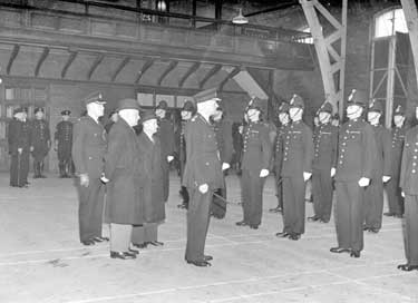 Huddersfield Borough Police Force Inspection by Col. Sir Frank Brook, HM Inspector of Police, at Drill Hall, St Paul's Street 	