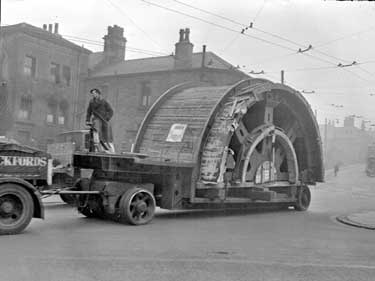 Mine-winding equipment (40tons) for Rotherham passing through Huddersfield 	