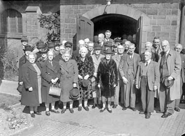 Guests at Old Folk's Party, St Cuthbert's Church, Birkby 	