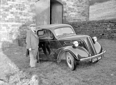 Mr S Johnson, Holmfirth with Ministry of Pensions Car 	