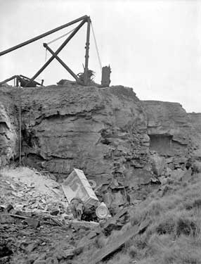 Lorry crash at a South Crosland quarry 	