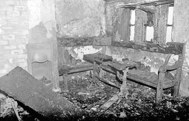 Burnt out room at Wellhouse Working Mens' Club 	