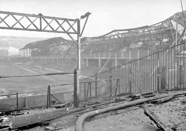 Huddersfield Town Ground: Fire-destroyed Stand 	
