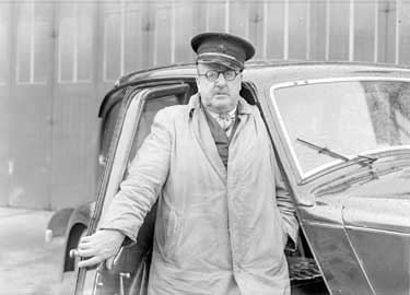 Mr Fred Haigh with Taxi 	
