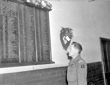 War memorial at Milnsbridge Drill Hall 	
