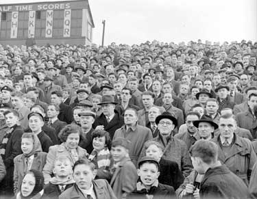 Crowd at football match, Huddersfield Town 	