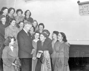 Dr. A. E. Morgan and group of girls 	