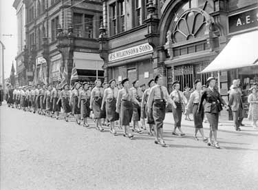 Girl Guides Parade, Kirkgate, Huddersfield 	