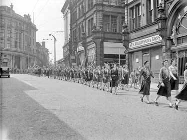 Girl Guides parade, Kirkgate, Huddersfield 	