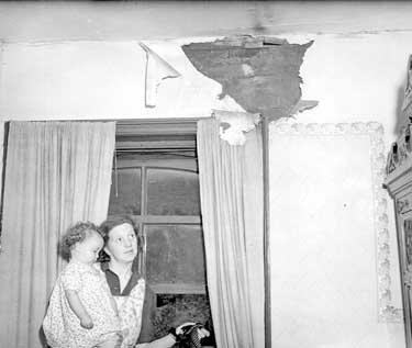 Storm damage, Hay Farm, Lowerhouses, Mrs Clements and sandra 	