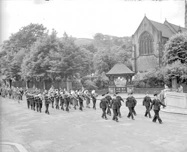 Colne Valley Civic procession at Marsden, Huddersfield 	