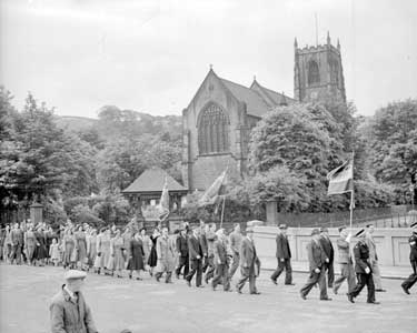 Colne Valley Civic procession at Marsden, Huddersfield 	