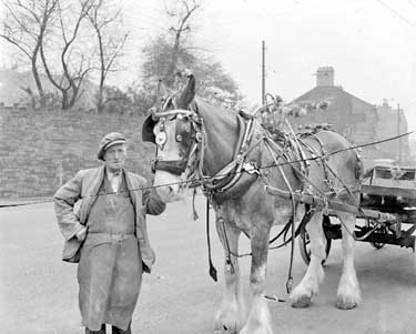 Man with horse and cart 	