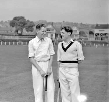 Yorkshire cricket Federation v Nottingham Boys. Keith Gillhouley and Ken Taylor 	