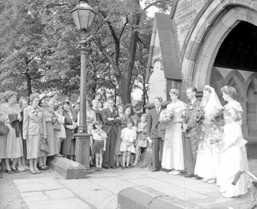 Fox/Wormald wedding at St Johns church, Birkby, Huddersfield 	