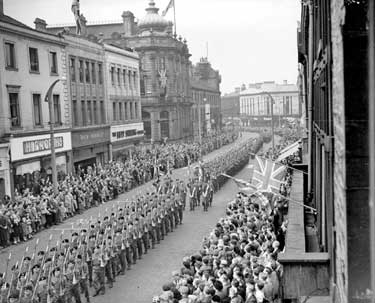 Duke of Wellington Regiment march, New Street, Huddersfield 	