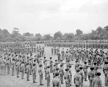 Military parade in Greenhead Park, Huddersfield 	