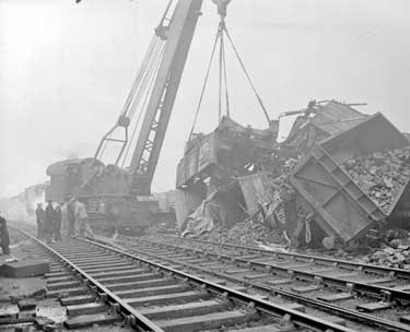 Goods train crash at Hillhouse, Huddersfield 	