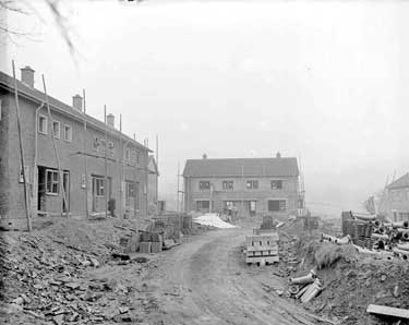 Houses under construction at Meltham Mills, Huddersfield 	