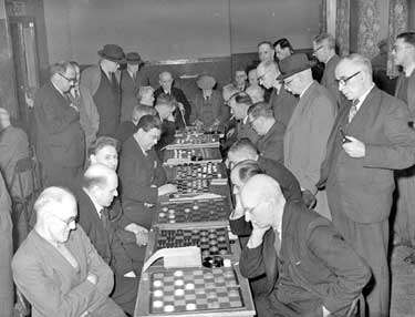 Yorkshire and Lancashire Draughts match at Young Mens Chrisitian Association 	