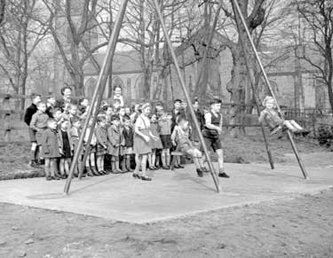 New swings at Meltham, Huddersfield 	