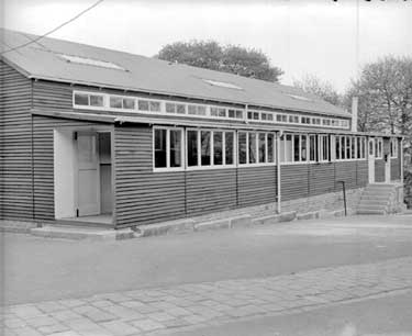 Temporary school accomodation at Almondbury, Huddersfield 	
