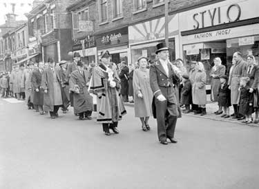 Parade to celebrate the Coronation, New Street, Huddersfield 	