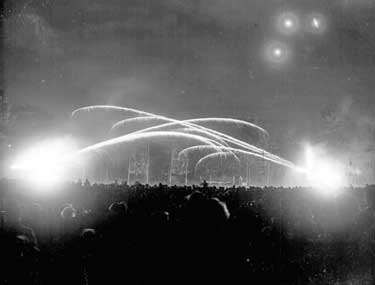 Firework display in Greenhead Park, Huddersfield 	