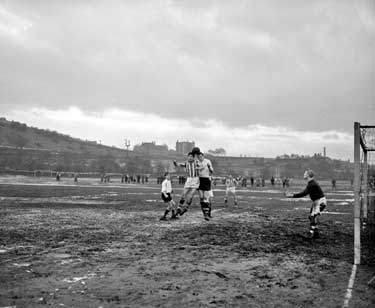 Football match at Leeds Road Playing Fields	